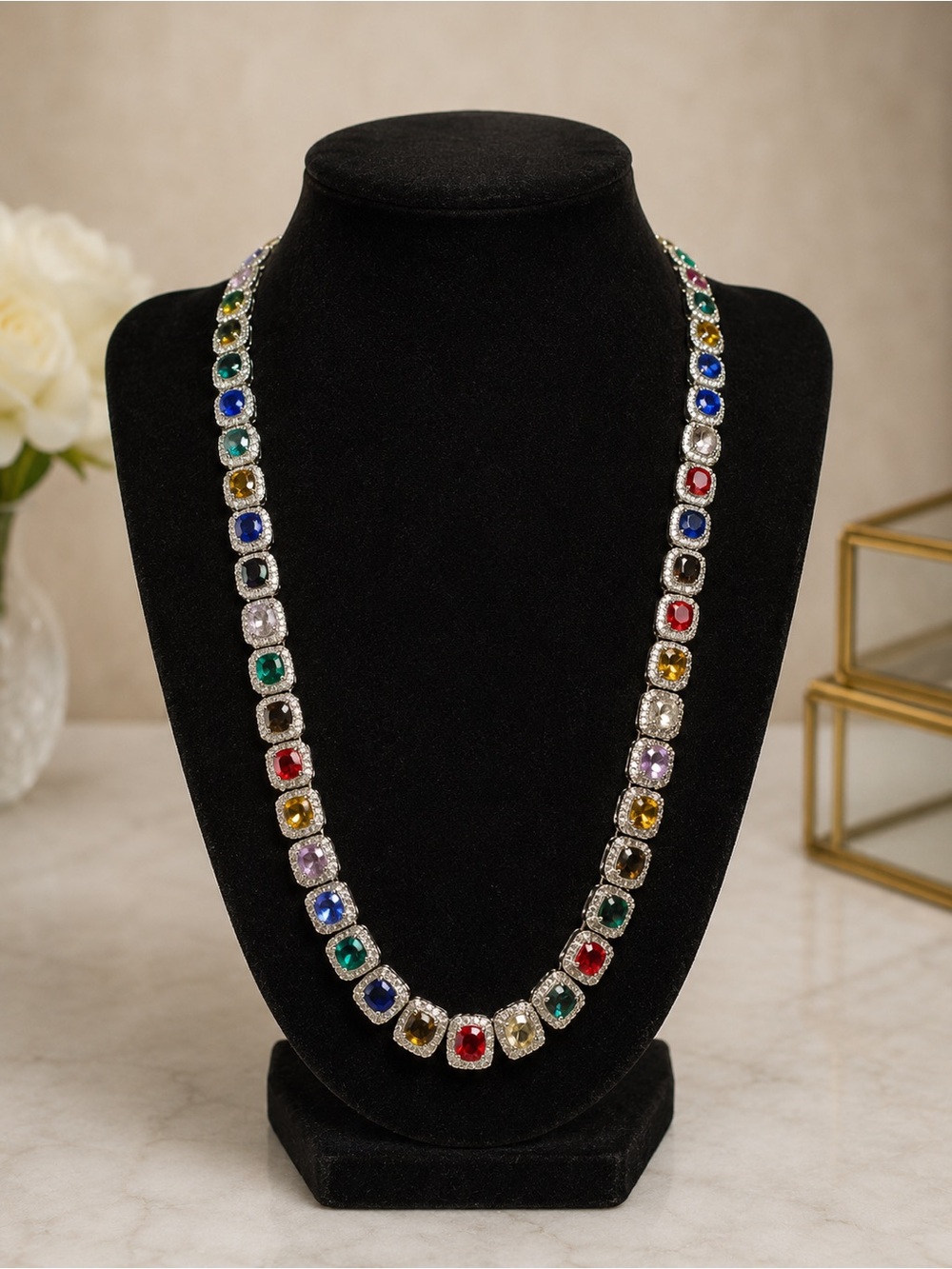 Multicolor Gemstone Necklace - Women Jewelry